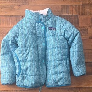 Patagonia Kids Teal Heather Quilted Puffer Jacket